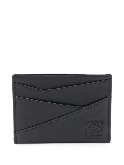 Pre-owned Loewe Puzzle Card Case In Black