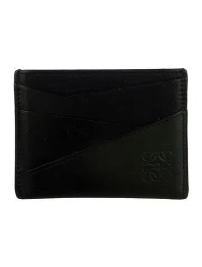 Pre-owned Loewe Puzzle Card Holder Leather Wallet In Multi