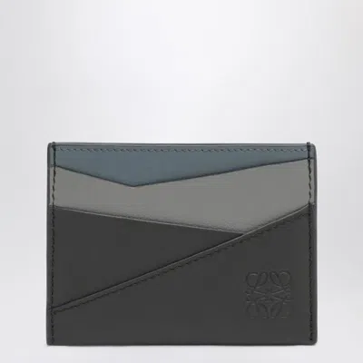 Loewe Puzzle Cardholder In Asphalt Gray/blue In Multi