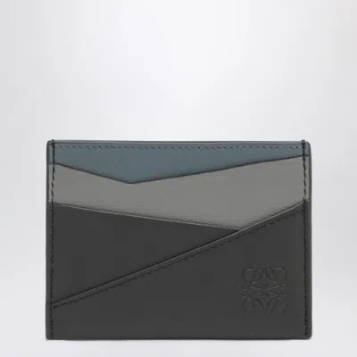 LOEWE LOEWE PUZZLE CARDHOLDER IN ASPHALT GRAY/BLUE