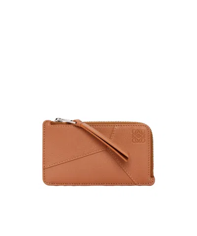 Loewe Puzzle Coin Cardholder In Classic Calfskin In Brown