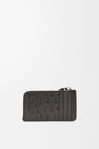 Loewe Puzzle Coin Cardholder In Ostrich For Man In Gray