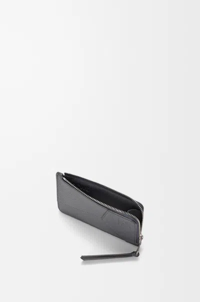 Loewe Puzzle Coin Cardholder In Supple Grained Leather Skin For Man In Gray