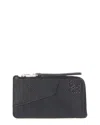 Loewe Puzzle Coin Leather Card Holder In Black