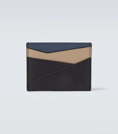 Loewe Puzzle Colorblocked Leather Card Holder In Multi