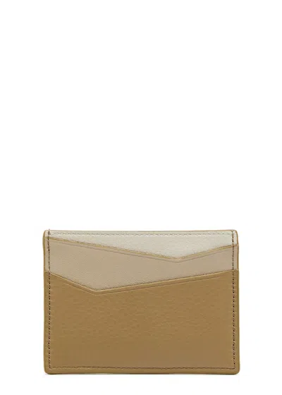 Loewe Puzzle Colour-blocked Leather Card Holder In Grey