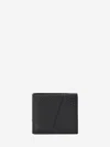 Loewe Textured Calfskin Bifold Wallet With Geometric Panel Detailing In Gray