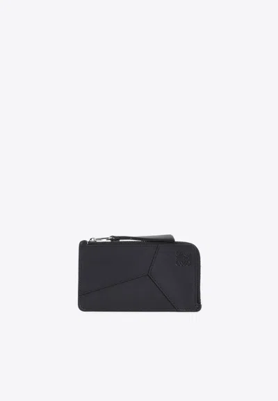 Loewe Puzzle Edge Coin Cardholder In Black
