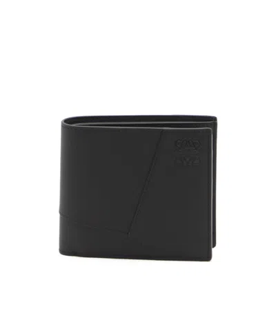 Loewe Puzzle Edge Double Fold Wallet In Black