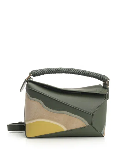 LOEWE PUZZLE EDGE HANDBAGS GREEN