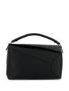 Loewe Men Puzzle Edge Large Leather Handbag In Black