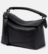Loewe Puzzle Edge Leather Shoulder Bag In Black