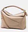 Loewe Puzzle Edge Leather Shoulder Bag In Neutrals
