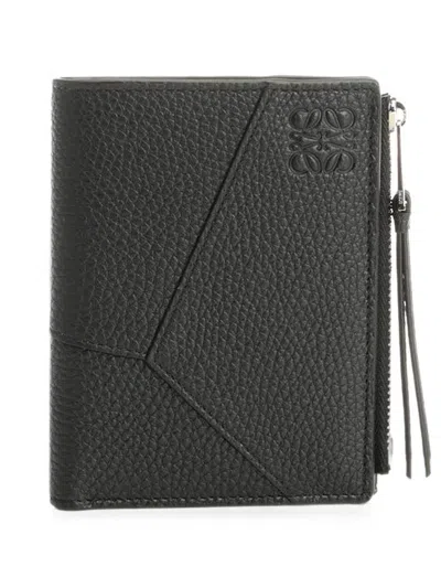 Loewe Puzzle Edge Leather Slim Wallet In Black