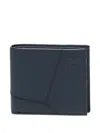 Loewe Puzzle Edge Leather Bifold Wallet In Blue
