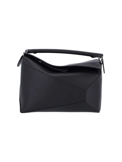 Loewe "puzzle Edge" Medium Handbag In Black