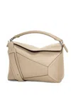 Loewe Puzzle Edge Medium Leather Handbag In Neutral