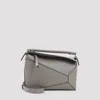 Loewe Structured Geometric Handbag In Smooth Pebbled Calfskin In Gray
