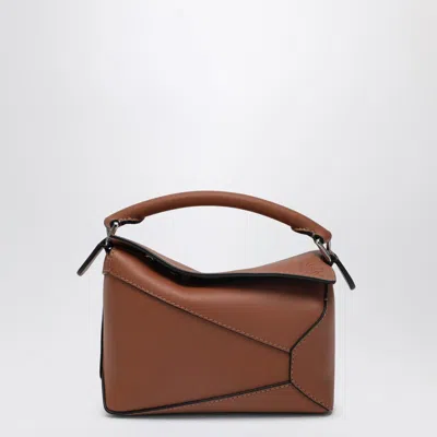Loewe Puzzle Edge Mini Bag Brown In Grained Leather