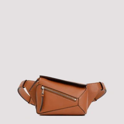 Loewe Puzzle Edge Mini Leather Belt Bag In Tan
