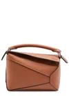 Loewe Puzzle Edge Mini Textured-leather Shoulder Bag In Tan