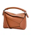 Loewe Puzzle Edge Mini Textured-leather Shoulder Bag In Brown