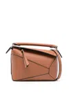 Loewe Puzzle Edge Mini Textured-leather Shoulder Bag In Brown