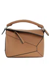 Loewe Puzzle Edge Mini Leather Handbag In Brown