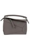 Loewe Puzzle Edge Mini Leather Handbag In Gray