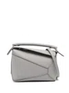 Loewe Mini Puzzle Edge Leather Shoulder Bag In Grey
