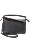 Loewe Puzzle Edge Mini Leather Shoulder Bag In Black