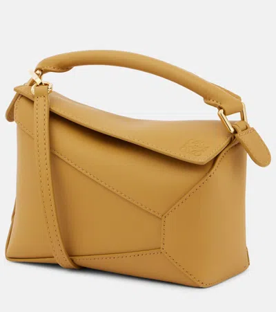 Loewe Puzzle Edge Mini Leather Shoulder Bag In Sahara