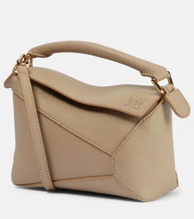 Loewe Puzzle Edge Mini Leather Shoulder Bag In Sahara