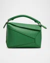 Loewe Puzzle Edge Mini Shoulder Bag In Soft Grained Leather In 4748 Tropical Green