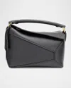 Loewe Puzzle Edge Mini Top-handle Bag In Grain Leather In Black