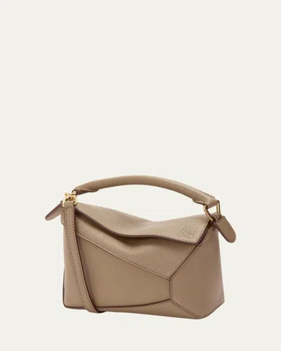 Loewe Puzzle Edge Mini Top-handle Bag In Grain Leather In Brown