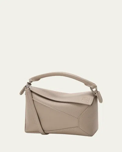 Loewe Puzzle Edge Mini Top-handle Bag In Grain Leather In Brown