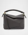 Loewe Puzzle Edge Mini Top-handle Bag In Grained Leather In 1220 Dark Grey