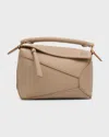 Loewe Puzzle Edge Mini Top-handle Bag In Grained Leather In Sand