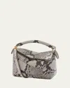 Loewe Puzzle Edge Mini Top-handle Bag In Python In Natural