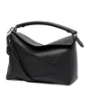 Loewe Puzzle Edge Leather Shoulder Bag In Black