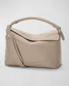 Loewe Medium Leather Puzzle Edge Top-handle Bag In Neutral