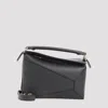 Loewe Structured Geometric Handbag In Smooth Calfskin Leather In Gray