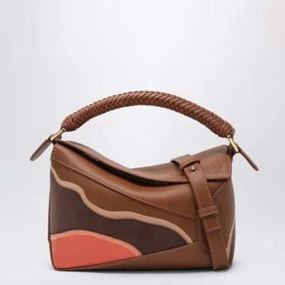 Loewe Puzzle Edge Small Bag Pecan/parrot Pink