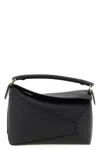 Loewe Women Puzzle Edge Mini Leather Handbag In Black