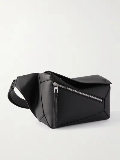 Loewe Puzzle Edge Small Full-grain Leather Belt Bag In Black