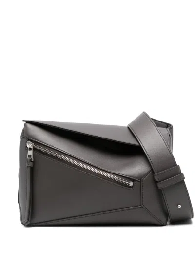 Loewe Puzzle Edge Small Leather Bumbag In Grey