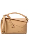 Loewe Puzzle Edge Small Leather Shoulder Bag In Nude