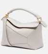 Loewe Puzzle Edge Small Leather Tote Bag In White