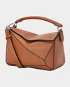 Loewe Puzzle Edge Small Shoulder Bag In Calfskin Leather In Brown